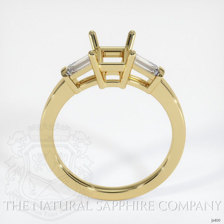 18K Yellow Gold Three Stone Ring Setting