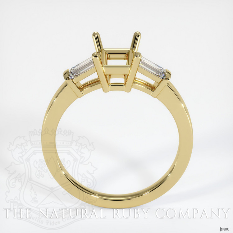 18K Yellow Gold Three Stone Ring Setting
