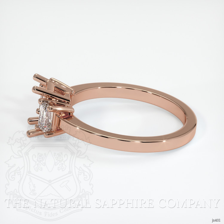 14K Rose Gold Three Stone Ring Setting
