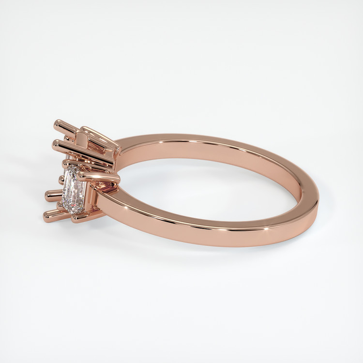 14K Rose Gold Three Stone Ring Setting