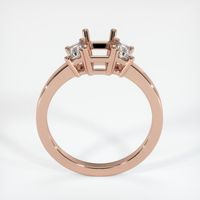 14K Rose Gold Three Stone Ring Setting Image