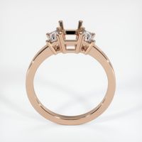 18K Rose Gold Three Stone Ring Setting Image