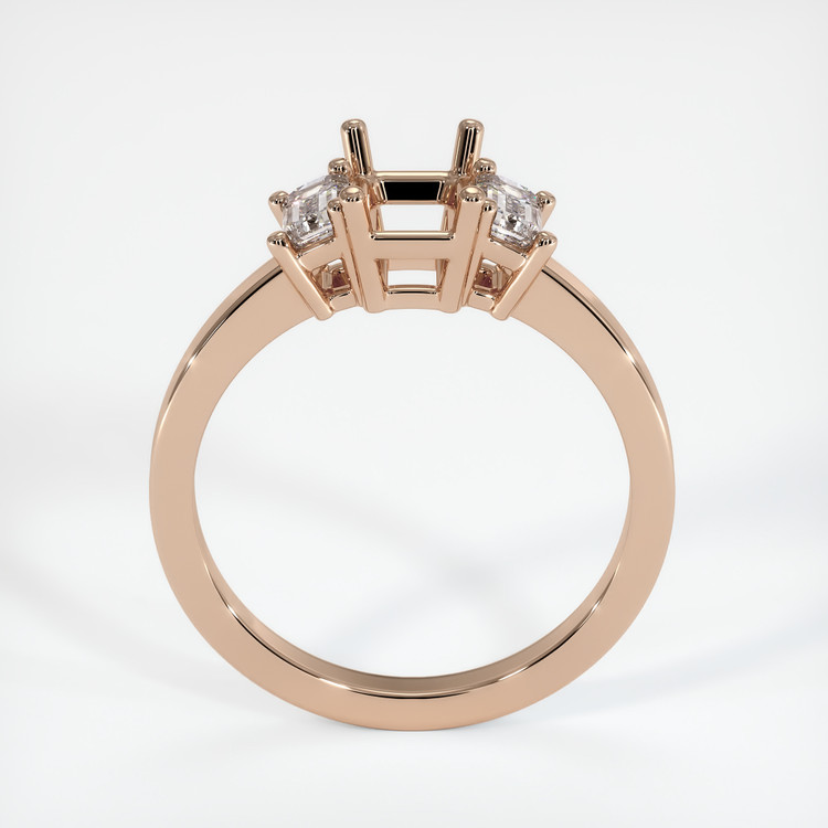 18K Rose Gold Three Stone Ring Setting