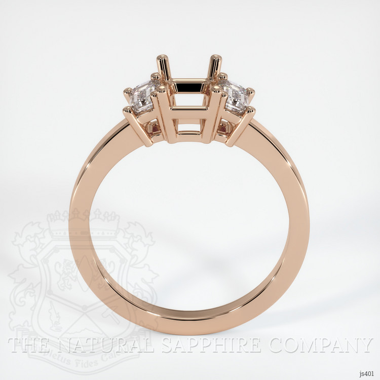 18K Rose Gold Three Stone Ring Setting