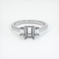 10K White Gold Three Stone Ring Setting Image