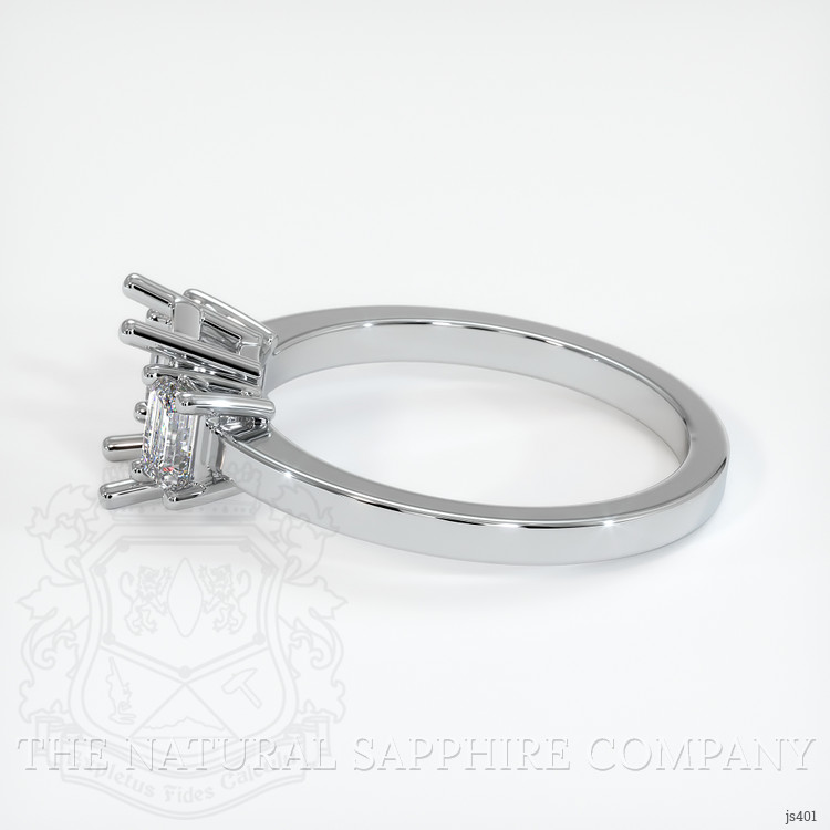 10K White Gold Three Stone Ring Setting
