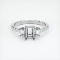 14K White Gold Three Stone Ring Setting Image