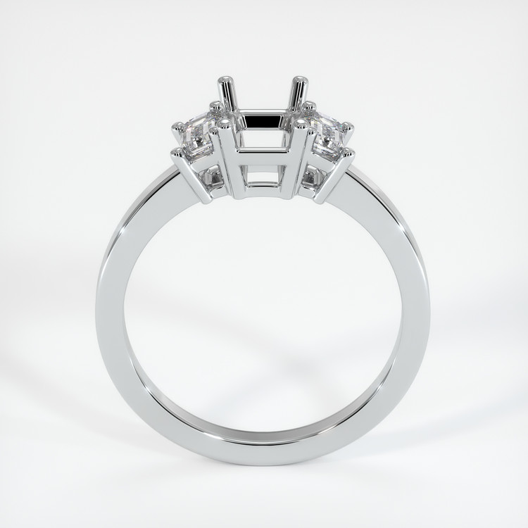18K White Gold Three Stone Ring Setting