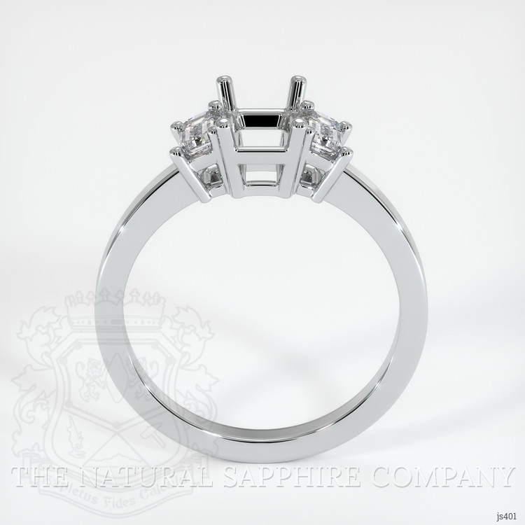 18K White Gold Three Stone Ring Setting
