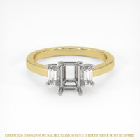14K White & Yellow Three Stone Ring Setting Image