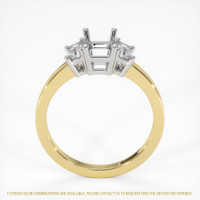 14K White & Yellow Three Stone Ring Setting Image