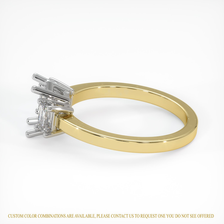 18K White & Yellow Three Stone Ring Setting