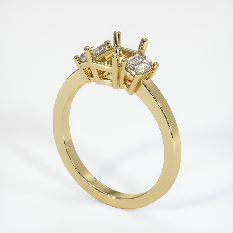 10K Yellow Gold Three Stone Ring Setting