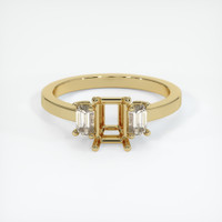 10K Yellow Gold Three Stone Ring Setting Image