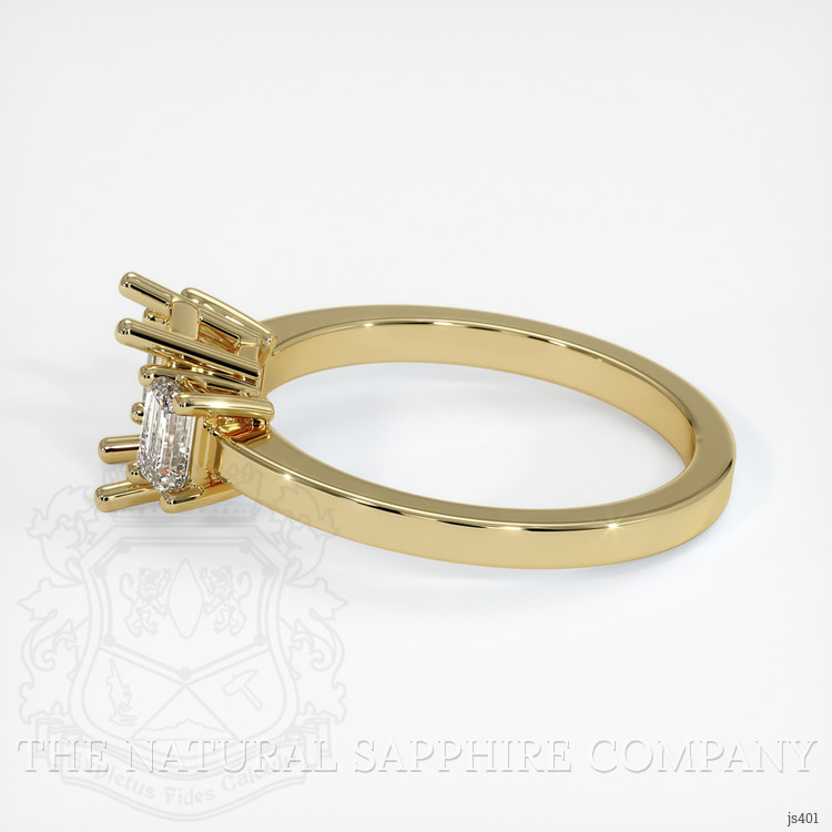 10K Yellow Gold Three Stone Ring Setting
