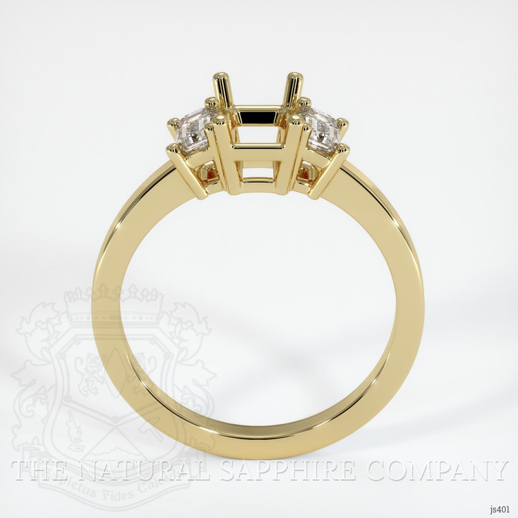 10K Yellow Gold Three Stone Ring Setting
