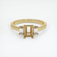 14K Yellow Gold Three Stone Ring Setting Image