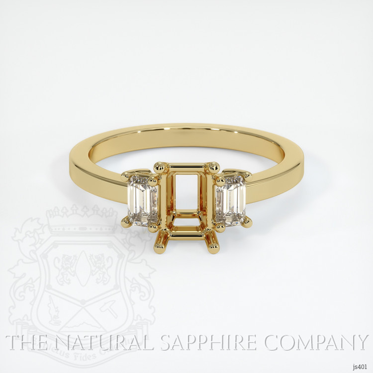 14K Yellow Gold Three Stone Ring Setting