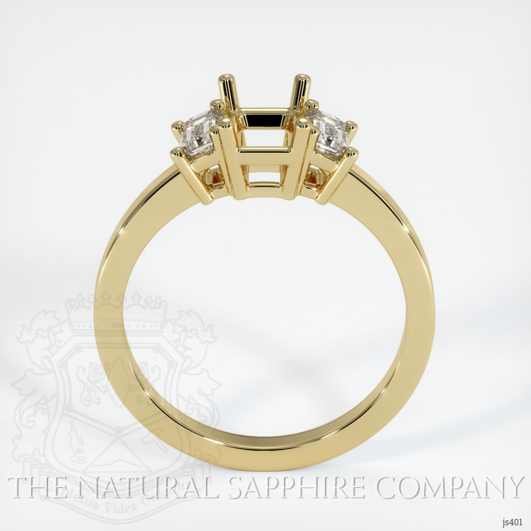 14K Yellow Gold Three Stone Ring Setting