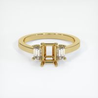 18K Yellow Gold Three Stone Ring Setting Image