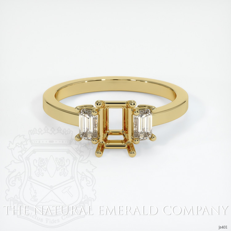 18K Yellow Gold Three Stone Ring Setting