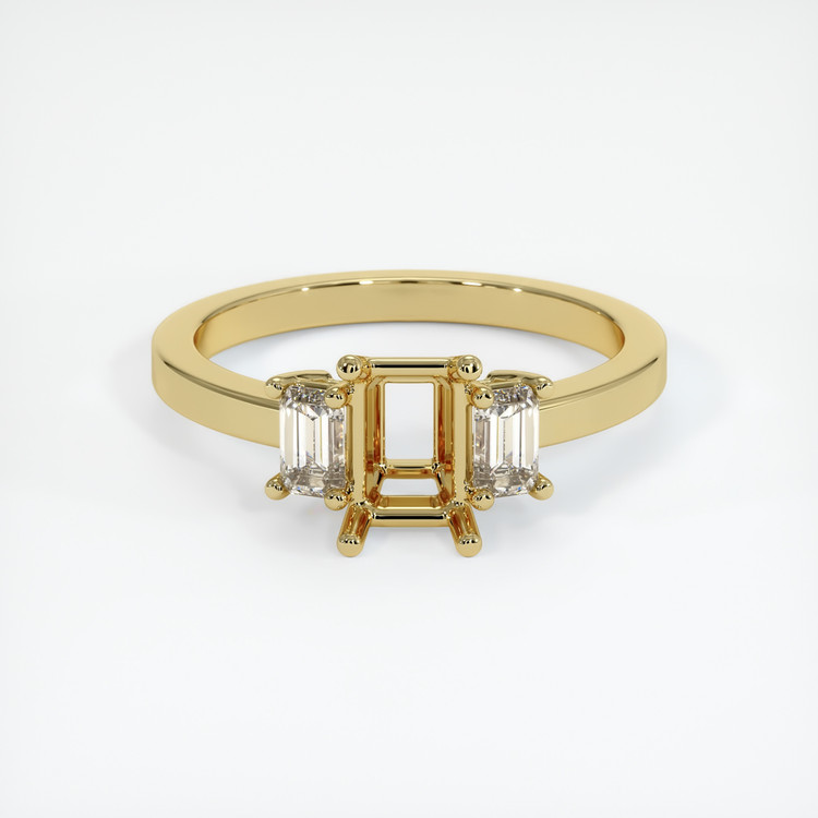 18K Yellow Gold Three Stone Ring Setting