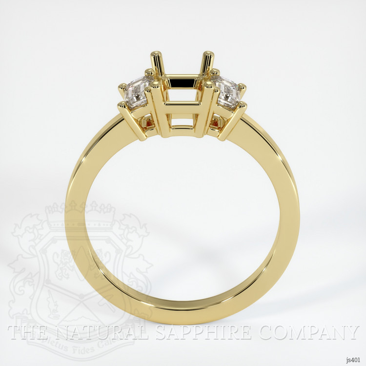 18K Yellow Gold Three Stone Ring Setting