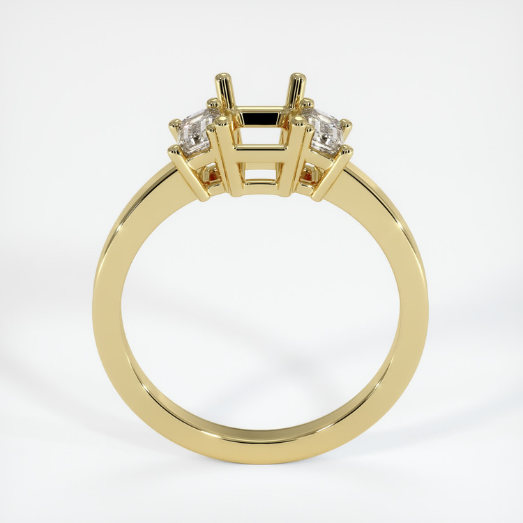 18K Yellow Gold Three Stone Ring Setting
