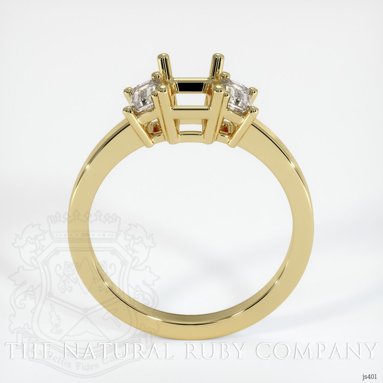 18K Yellow Gold Three Stone Ring Setting