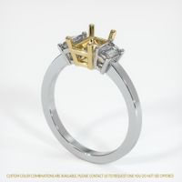 14K Yellow & White Three Stone Ring Setting Video
