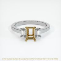 14K Yellow & White Three Stone Ring Setting Image