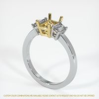 18K Yellow & White Three Stone Ring Setting Video