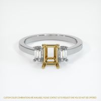 18K Yellow & White Three Stone Ring Setting Image