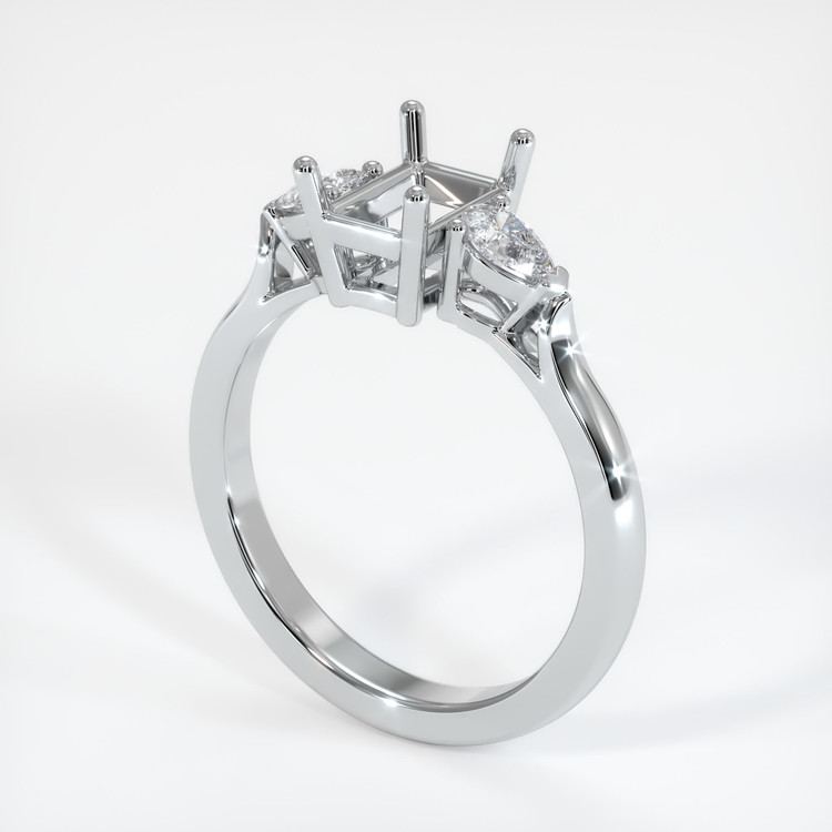 Platinum 950 Three Stone Ring Setting
