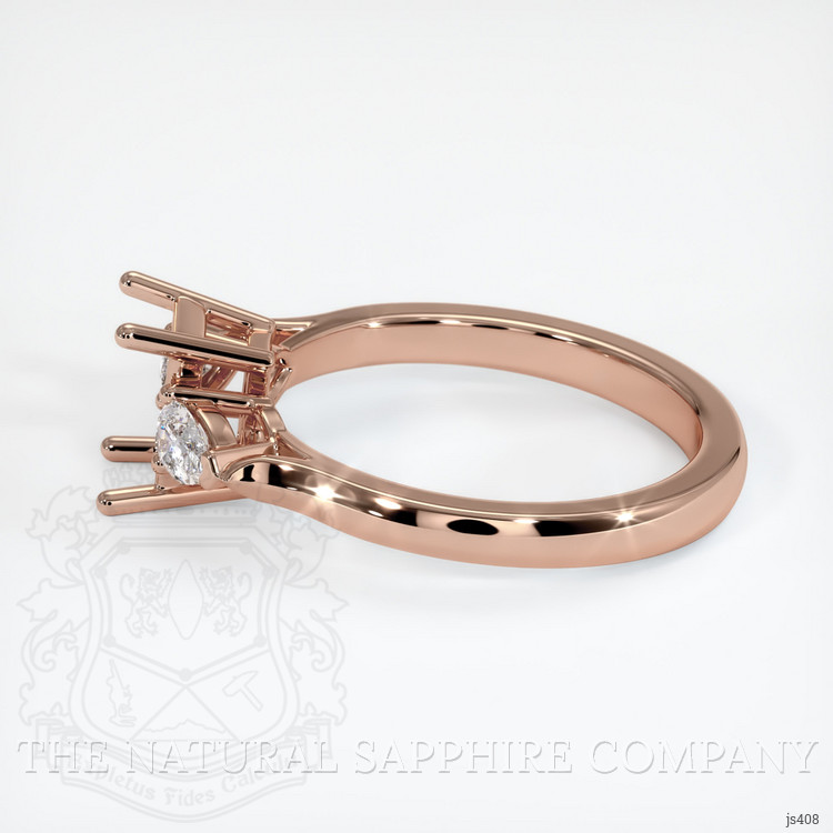 14K Rose Gold Three Stone Ring Setting