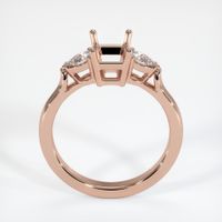 14K Rose Gold Three Stone Ring Setting Image