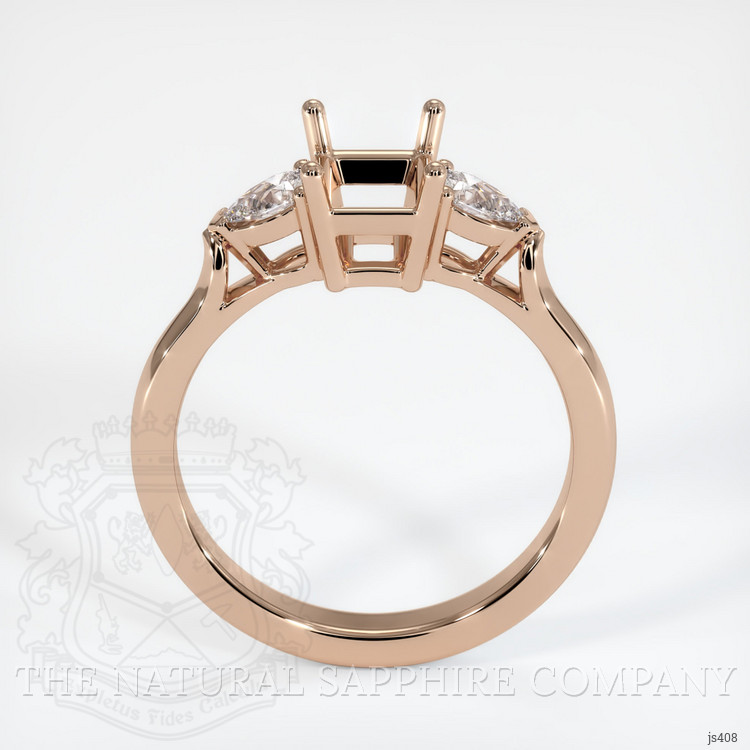 18K Rose Gold Three Stone Ring Setting
