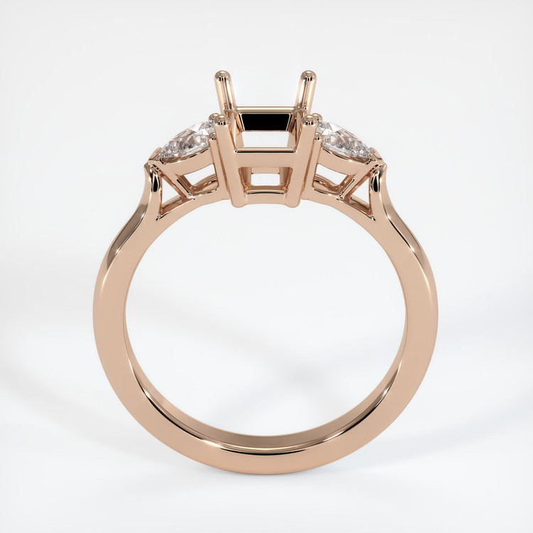 18K Rose Gold Three Stone Ring Setting