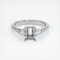 10K White Gold Three Stone Ring Setting Image