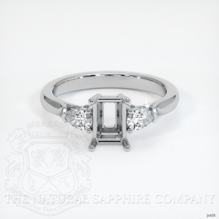 10K White Gold Three Stone Ring Setting