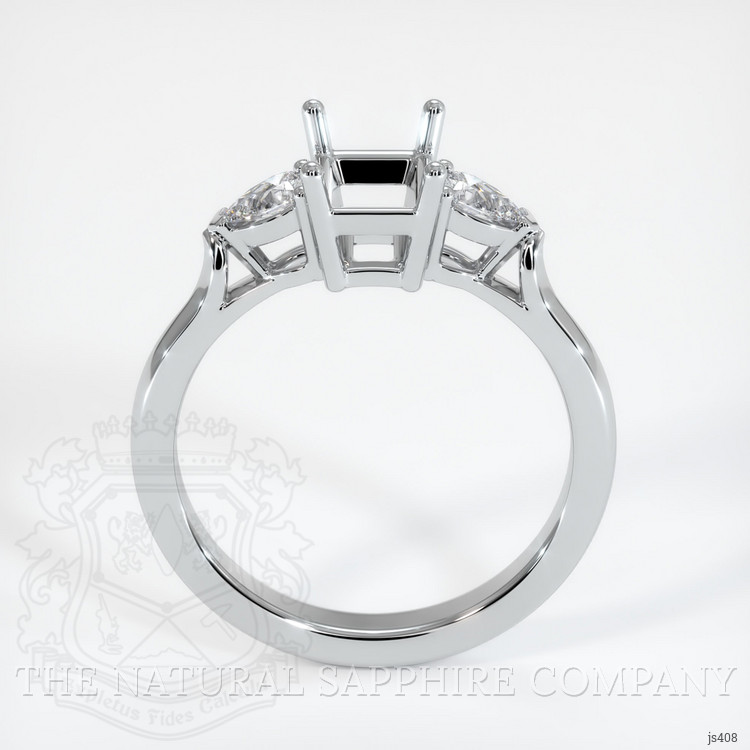 10K White Gold Three Stone Ring Setting