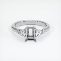 14K White Gold Three Stone Ring Setting Image