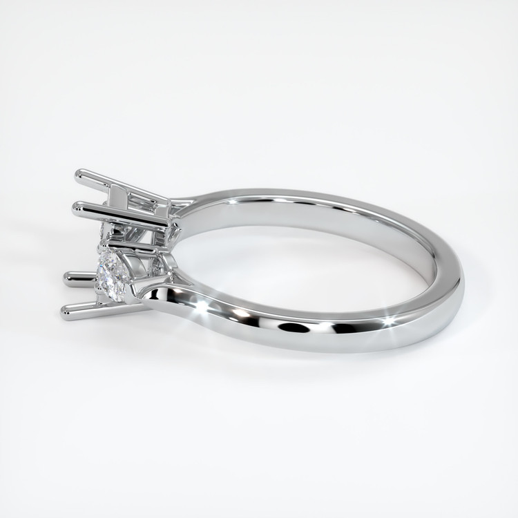 14K White Gold Three Stone Ring Setting