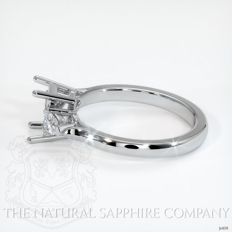 14K White Gold Three Stone Ring Setting