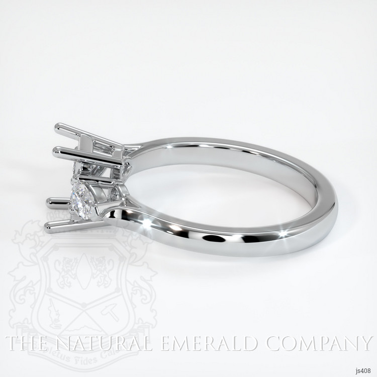18K White Gold Three Stone Ring Setting