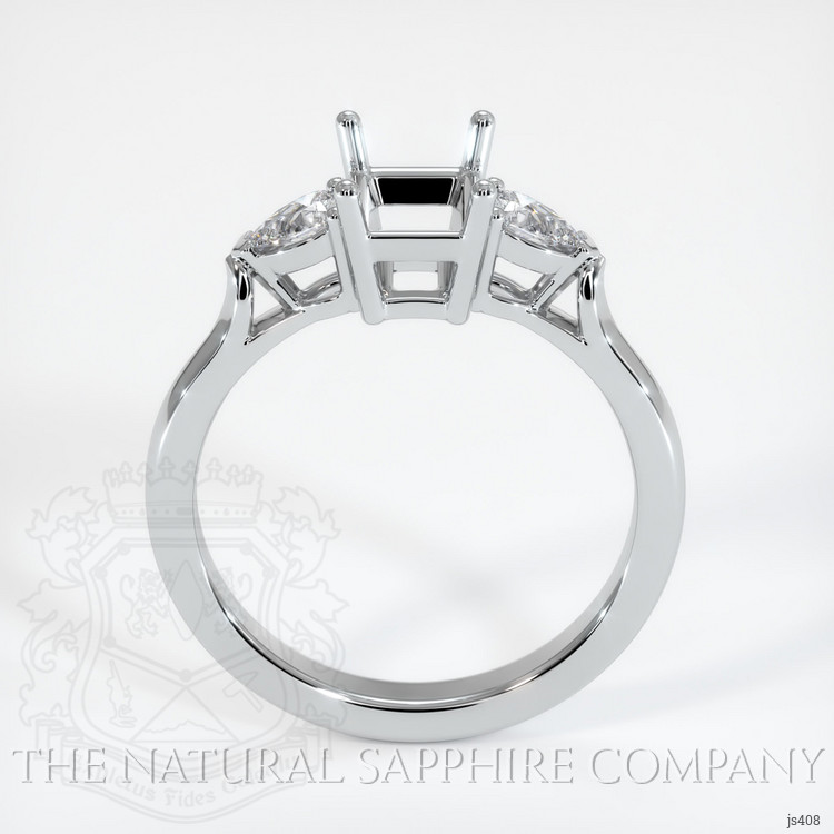 18K White Gold Three Stone Ring Setting