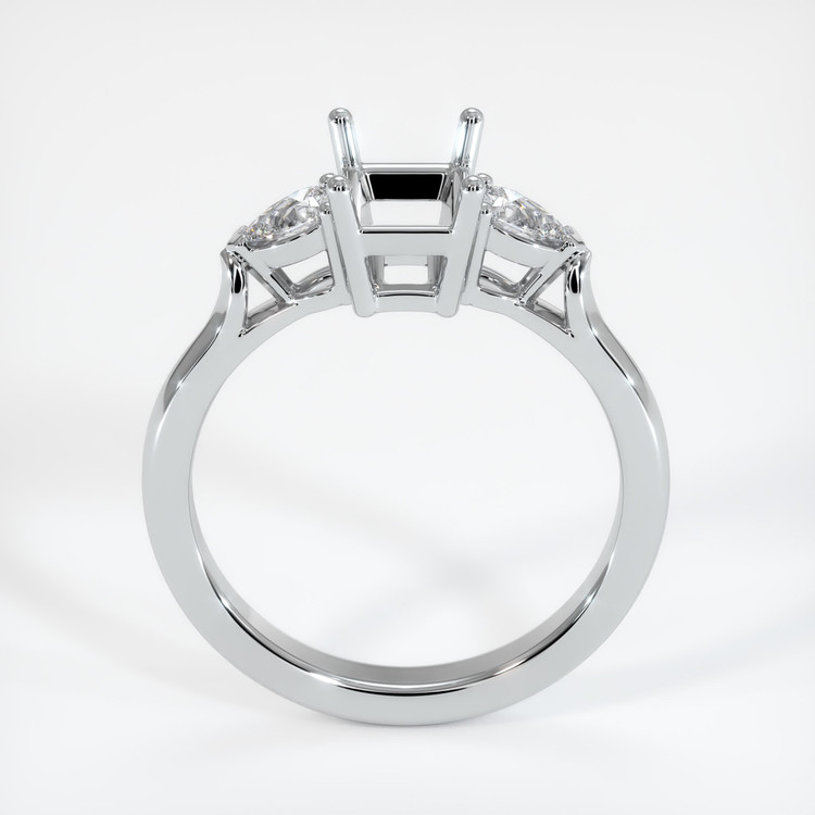 18K White Gold Three Stone Ring Setting