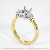 14K White & Yellow Three Stone Ring Setting Image