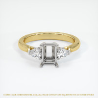 18K White & Yellow Three Stone Ring Setting Image
