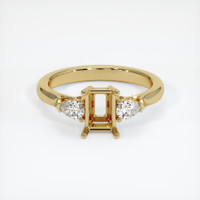 10K Yellow Gold Three Stone Ring Setting Image
